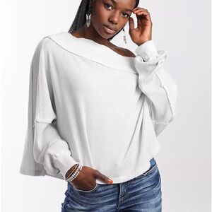 Free People Close To You Waffle Knit Top